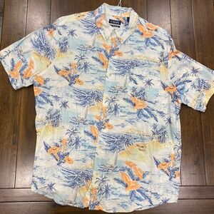 Chaps Go-Untucked Hawaiian Casual Button-Down Short-Sleeve Shirt